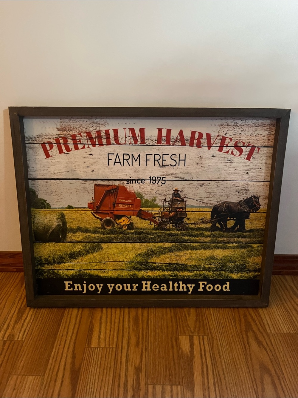 NWT | Framed Country & Farm Themed Wooden wall art